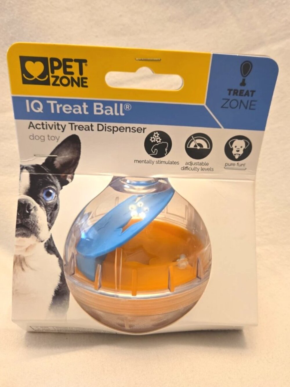 Pet Zone IQ Treat Ball – Adjustable Dog 4" Treat Ball & Dispenser. * NEW *